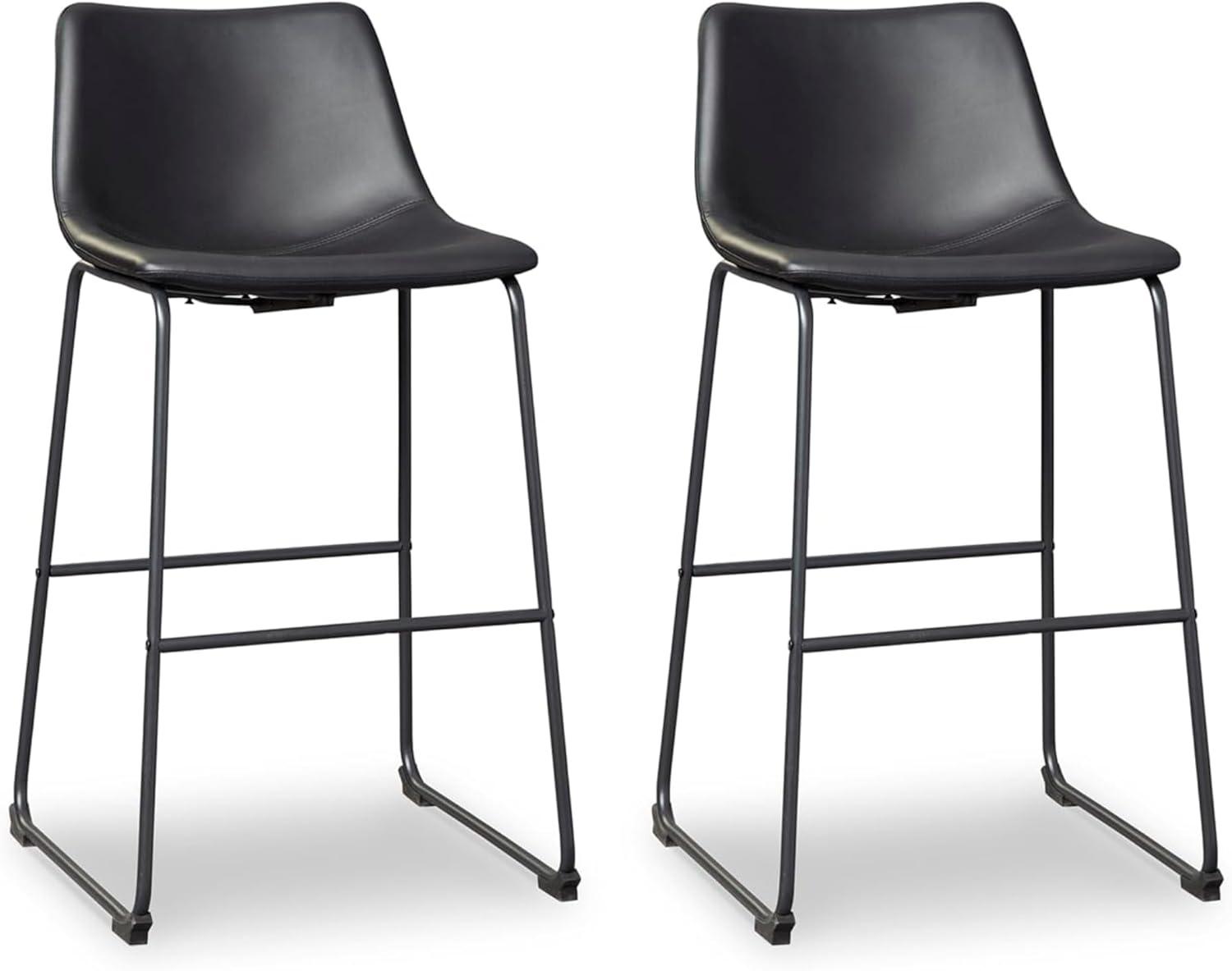 imageSignature Design by Ashley Centiar 24quot Counter Height Modern Bucket Barstool 2 Count BrownBlack