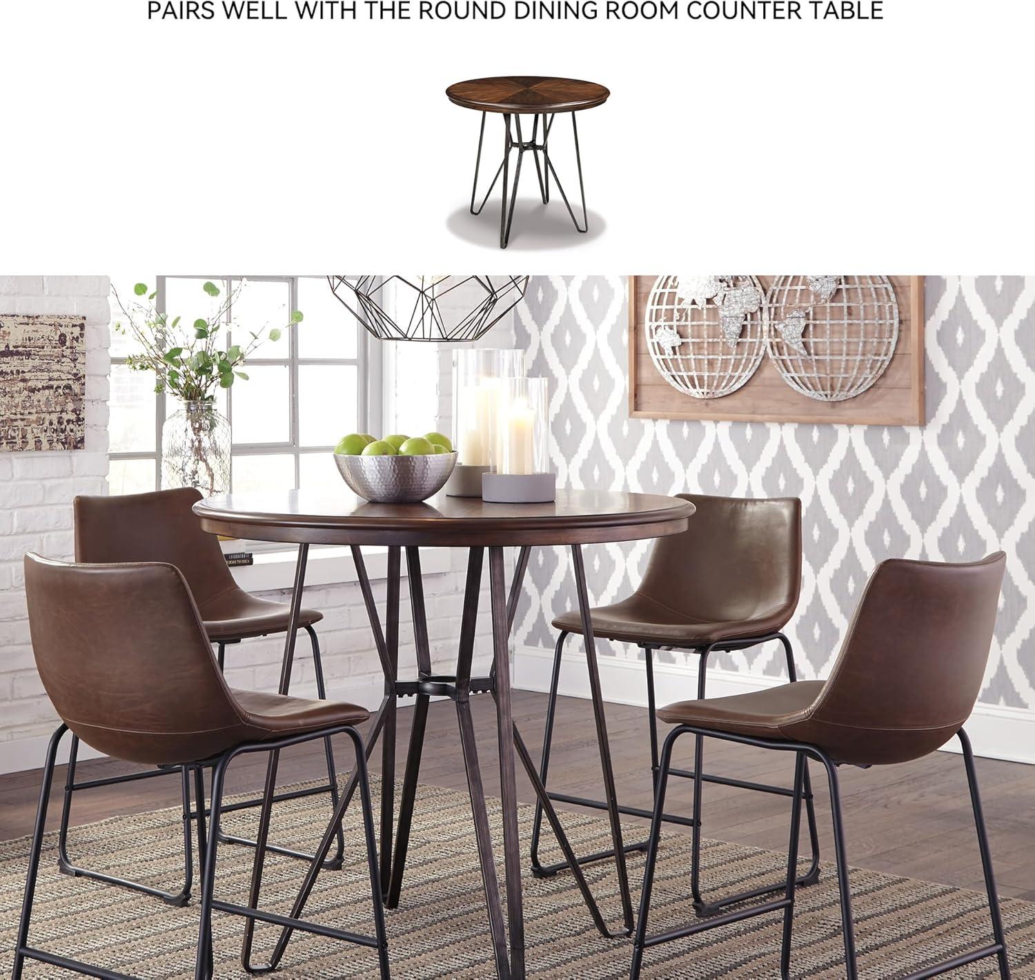 imageSignature Design by Ashley Centiar 24quot Counter Height Modern Bucket Barstool 2 Count BrownBrown