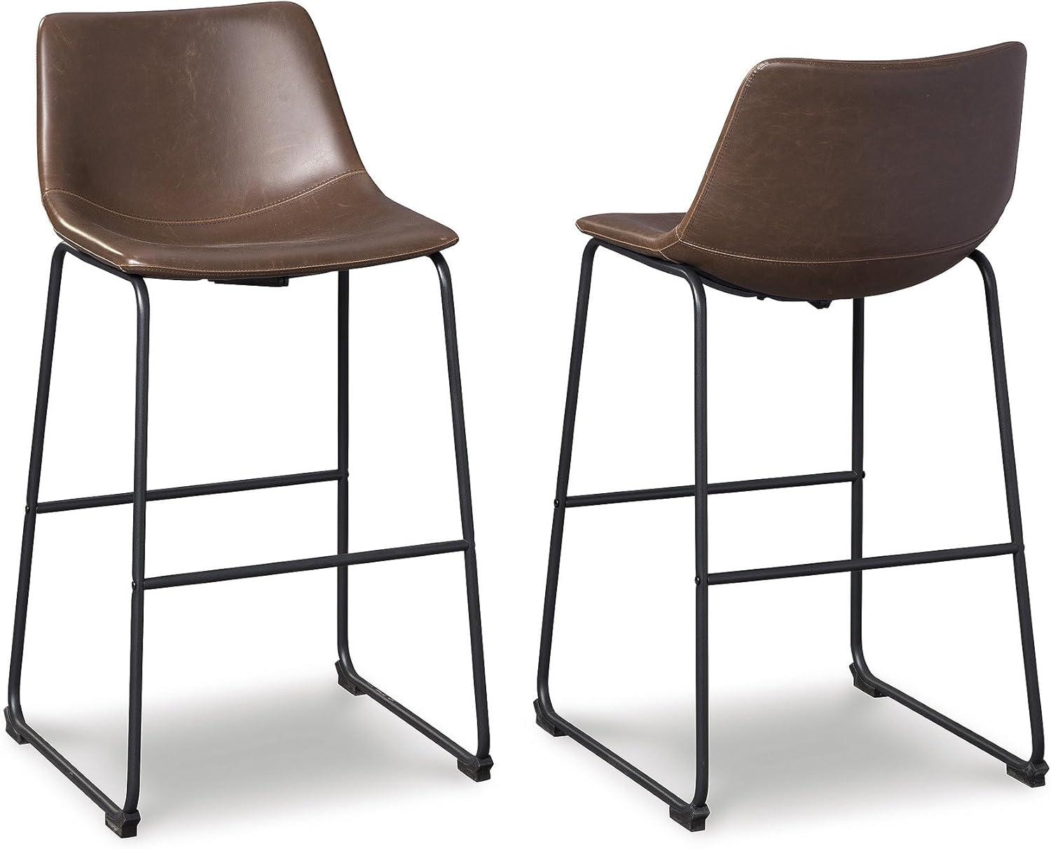 imageSignature Design by Ashley Centiar 24quot Counter Height Modern Bucket Barstool 2 Count BrownBrown