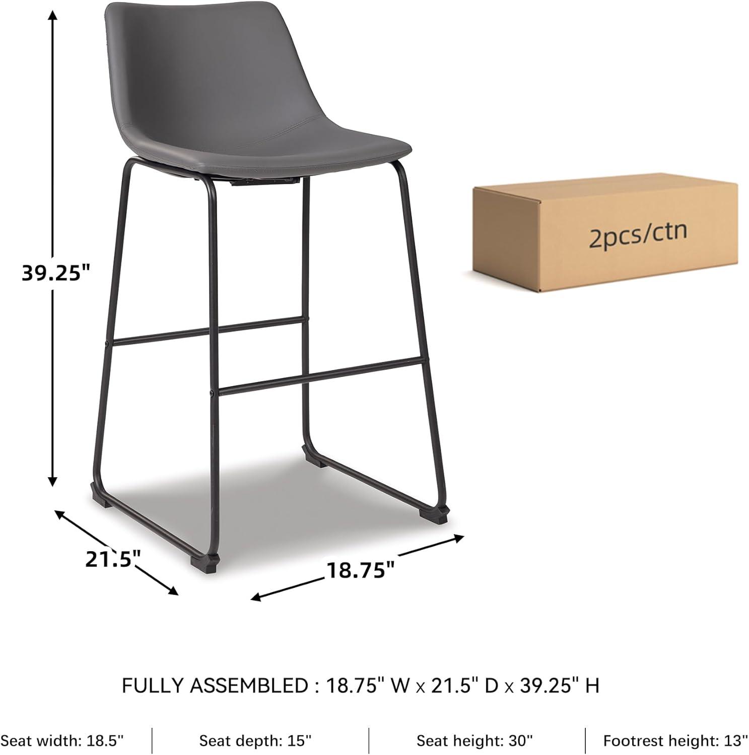 imageSignature Design by Ashley Centiar 24quot Counter Height Modern Bucket Barstool 2 Count BrownGrey