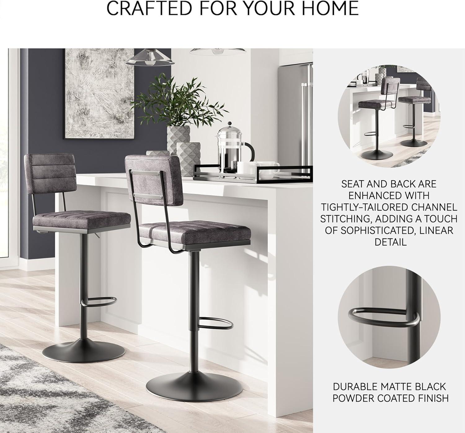 imageSignature Design by Ashley Centiar 24quot Counter Height Modern Bucket Barstool 2 Count BrownGrey