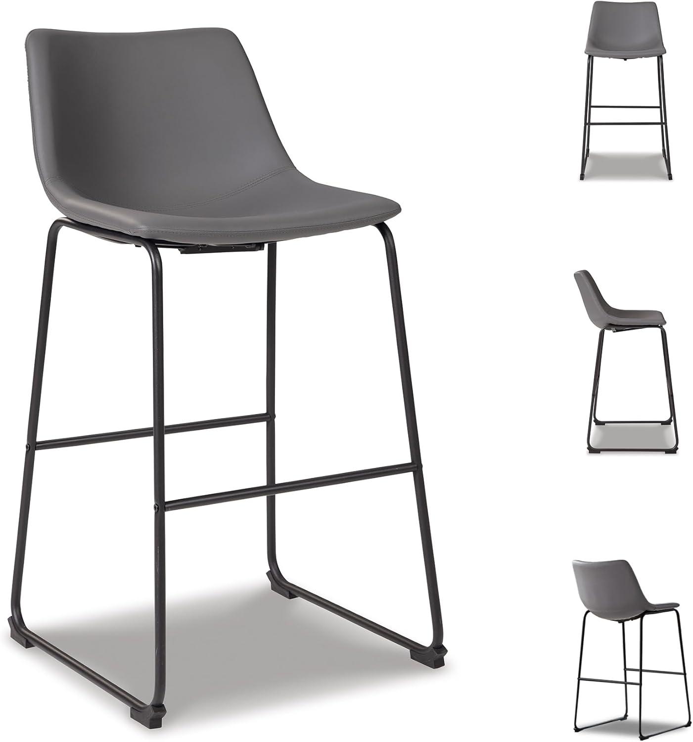 imageSignature Design by Ashley Centiar 24quot Counter Height Modern Bucket Barstool 2 Count BrownGrey