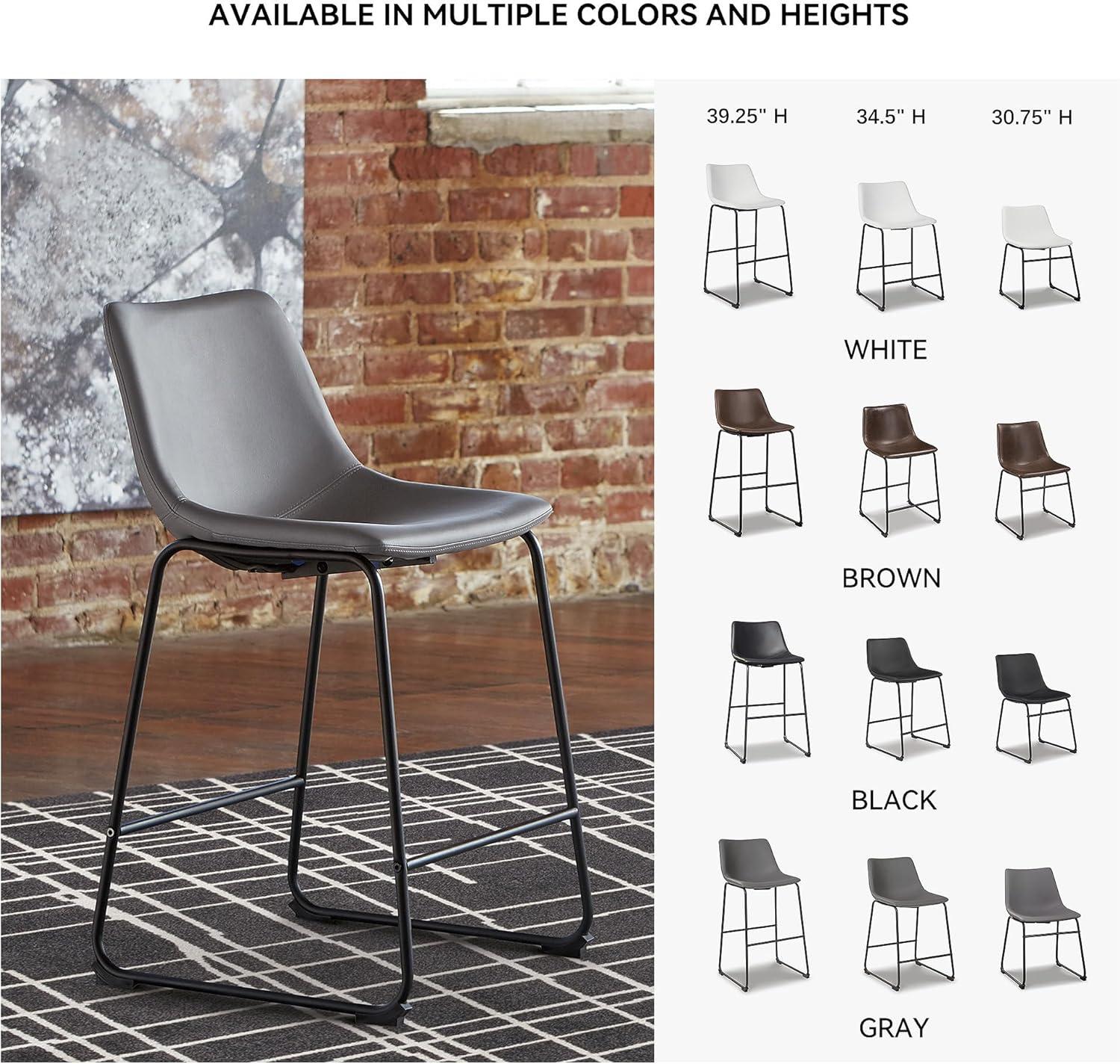 imageSignature Design by Ashley Centiar 24quot Counter Height Modern Bucket Barstool 2 Count BrownGrey