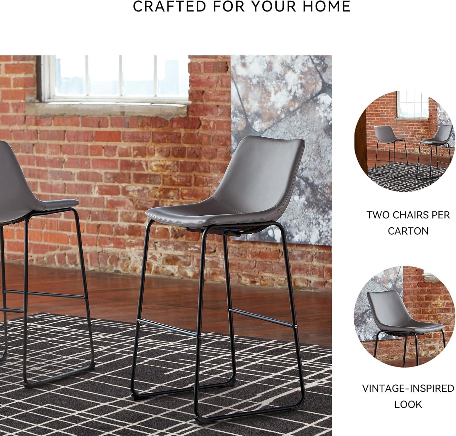 imageSignature Design by Ashley Centiar 24quot Counter Height Modern Bucket Barstool 2 Count BrownGrey