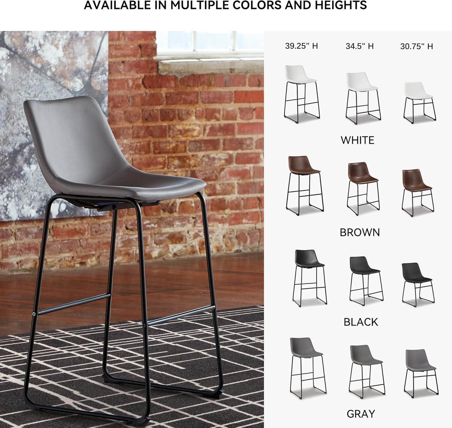 imageSignature Design by Ashley Centiar 24quot Counter Height Modern Bucket Barstool 2 Count BrownGrey