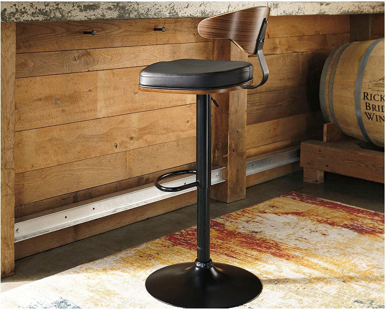 imageSignature Design by Ashley Centiar 24quot Counter Height Modern Bucket Barstool 2 Count BrownTwo Toned