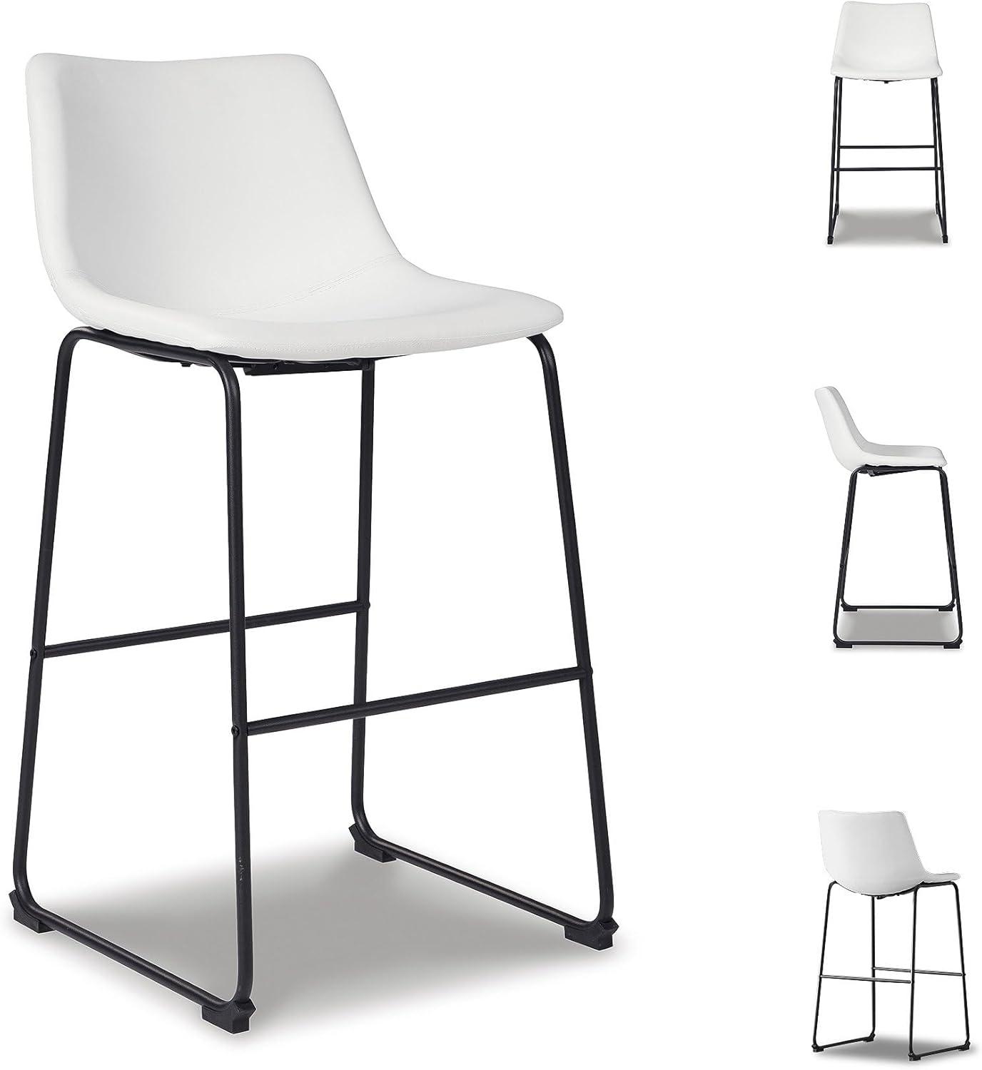 imageSignature Design by Ashley Centiar 24quot Counter Height Modern Bucket Barstool 2 Count BrownWhite