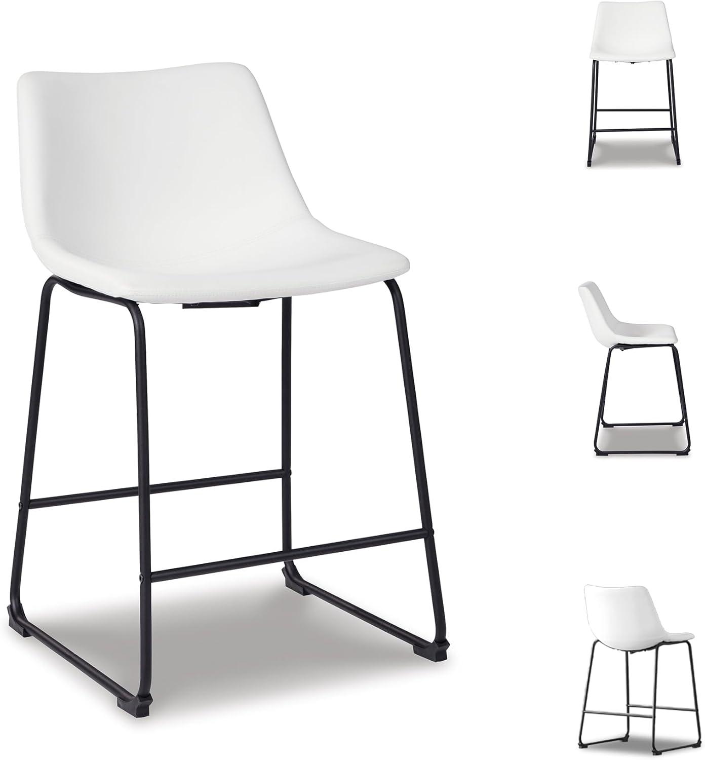 imageSignature Design by Ashley Centiar 24quot Counter Height Modern Bucket Barstool 2 Count BrownWhite