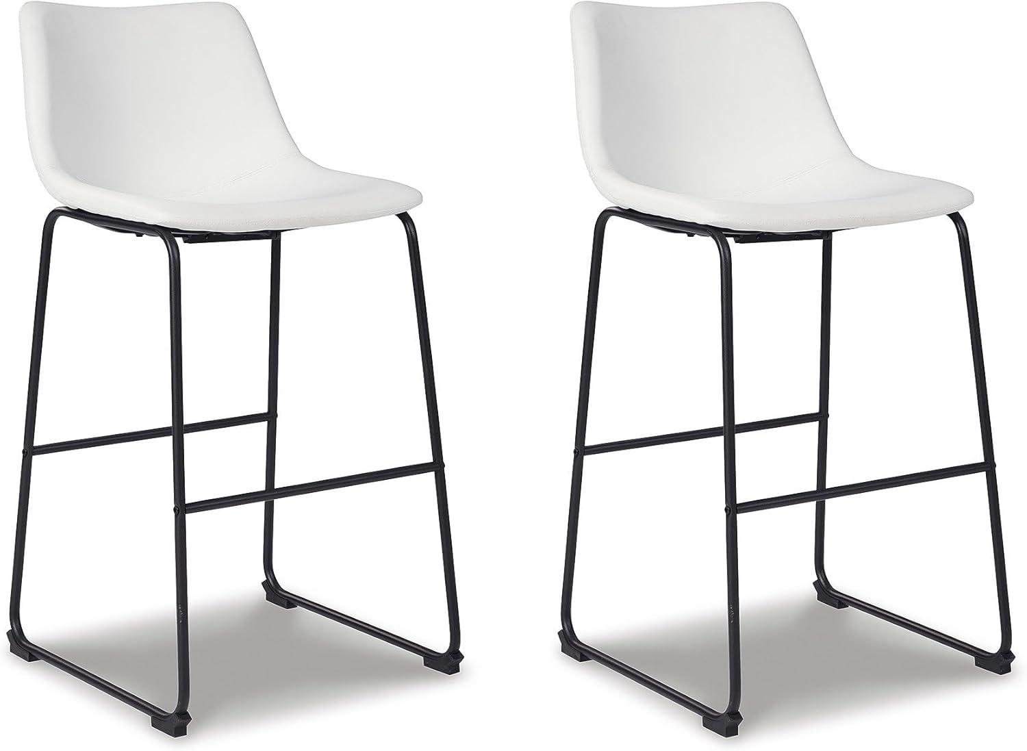 imageSignature Design by Ashley Centiar 24quot Counter Height Modern Bucket Barstool 2 Count BrownWhite