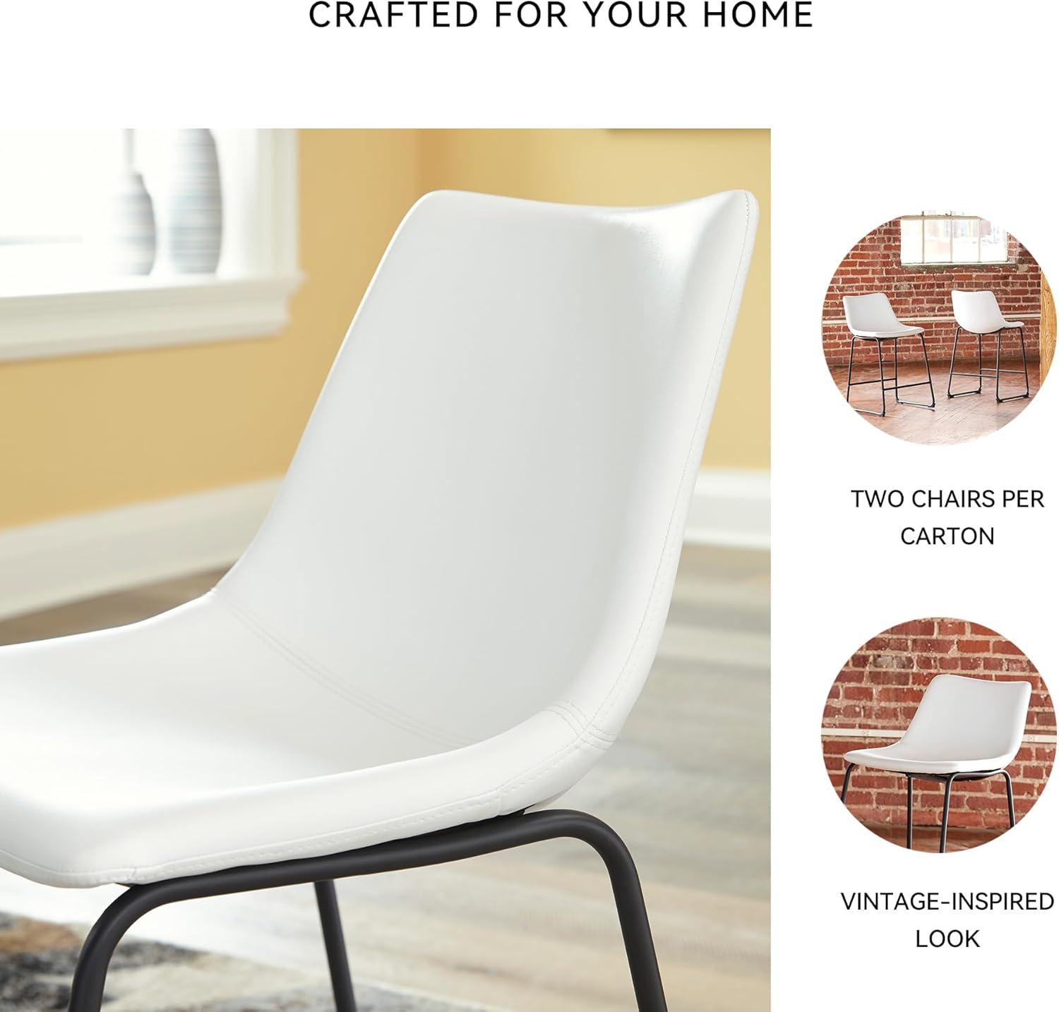 imageSignature Design by Ashley Centiar 24quot Counter Height Modern Bucket Barstool 2 Count BrownWhite