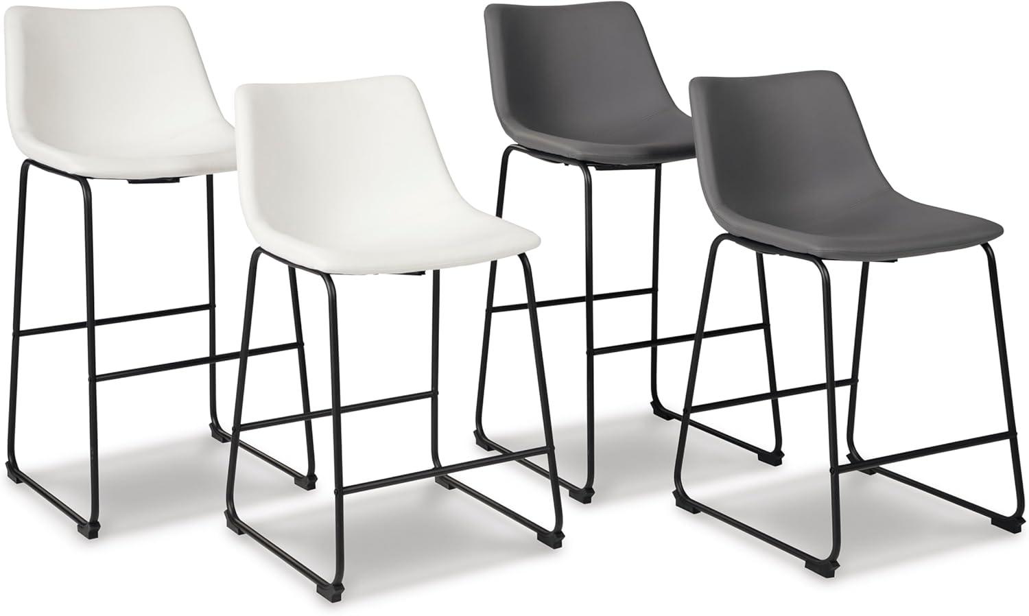 imageSignature Design by Ashley Centiar 24quot Counter Height Modern Bucket Barstool 2 Count BrownWhite