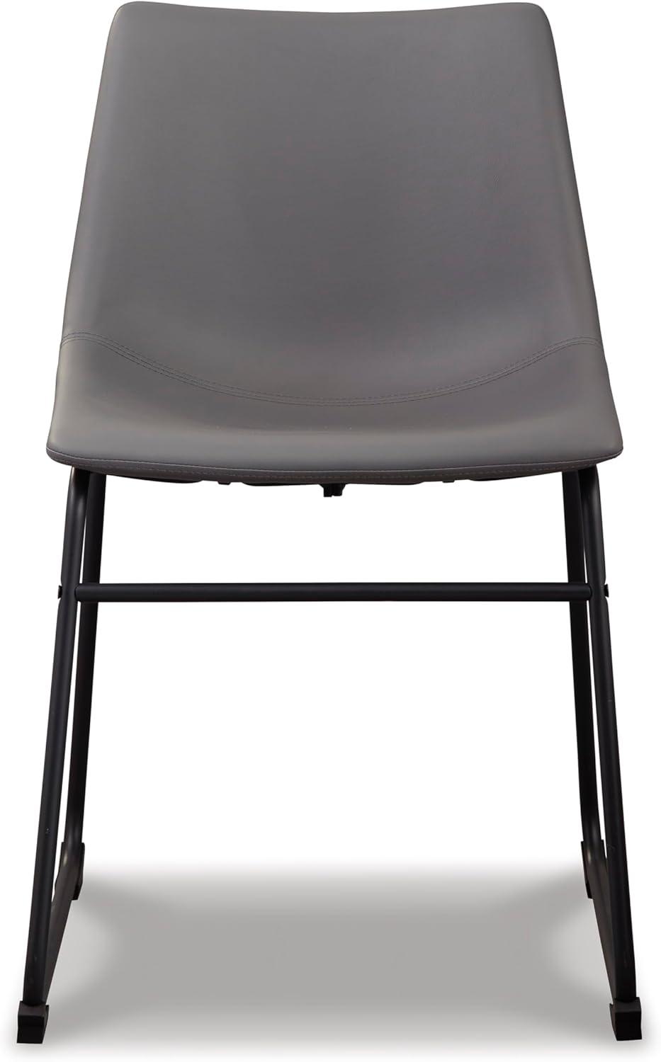 imageSignature Design by Ashley Centiar Urban Industrial 19quot Faux Leather Bucket Dining Chair 2 Count GrayGrey
