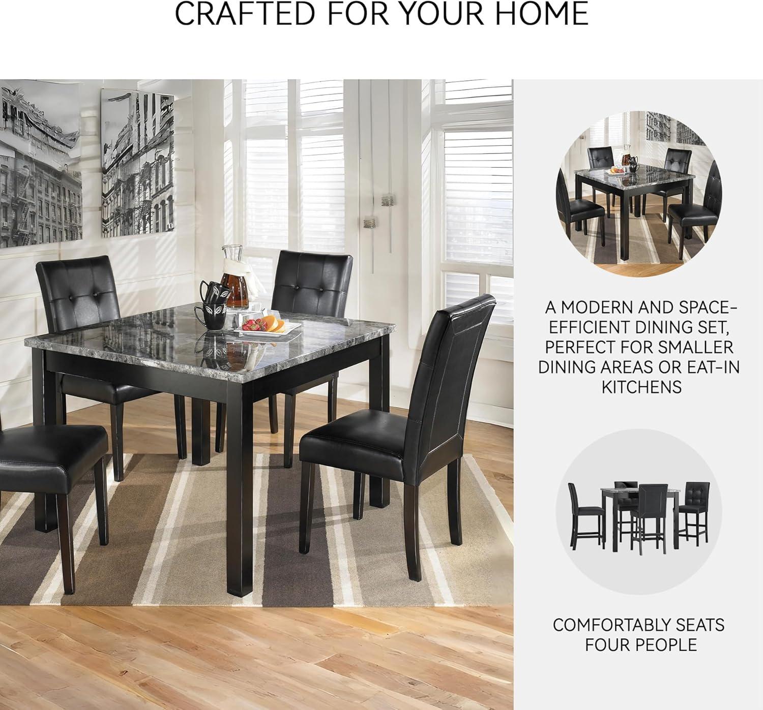imageSignature Design by Ashley Coviar 5 Piece Counter Height Dining Set Includes Table ampamp 4 Barstools BrownBlackGray