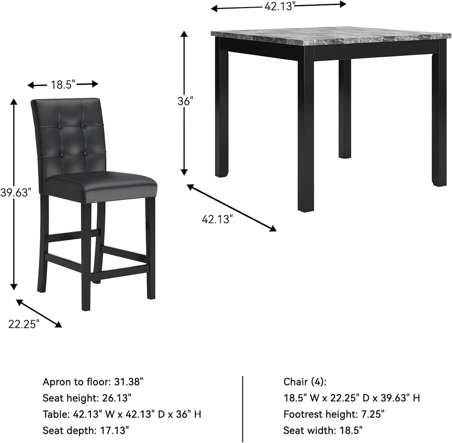 imageSignature Design by Ashley Coviar 5 Piece Counter Height Dining Set Includes Table ampamp 4 Barstools BrownBlackGray