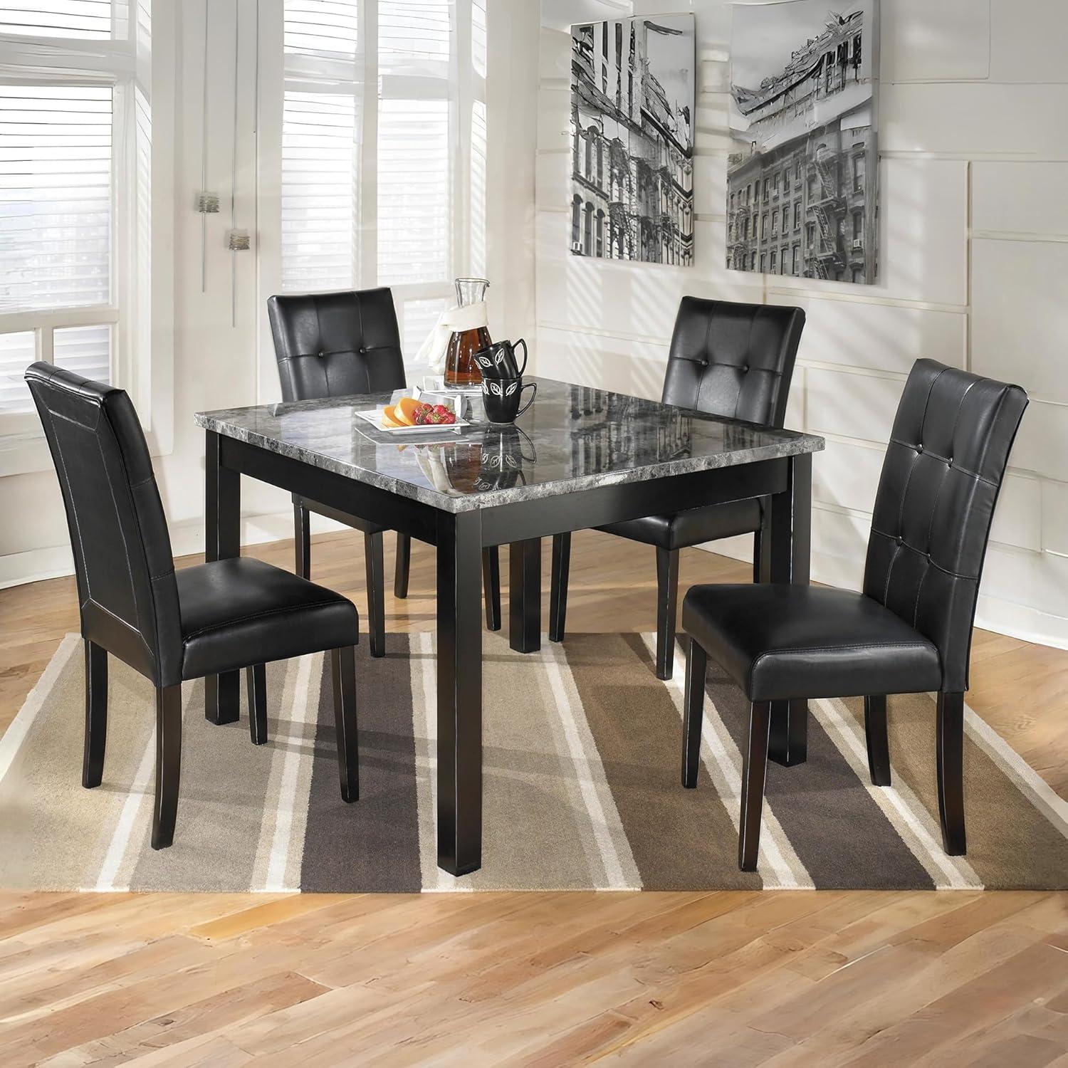 imageSignature Design by Ashley Coviar 5 Piece Counter Height Dining Set Includes Table ampamp 4 Barstools BrownBlackGray