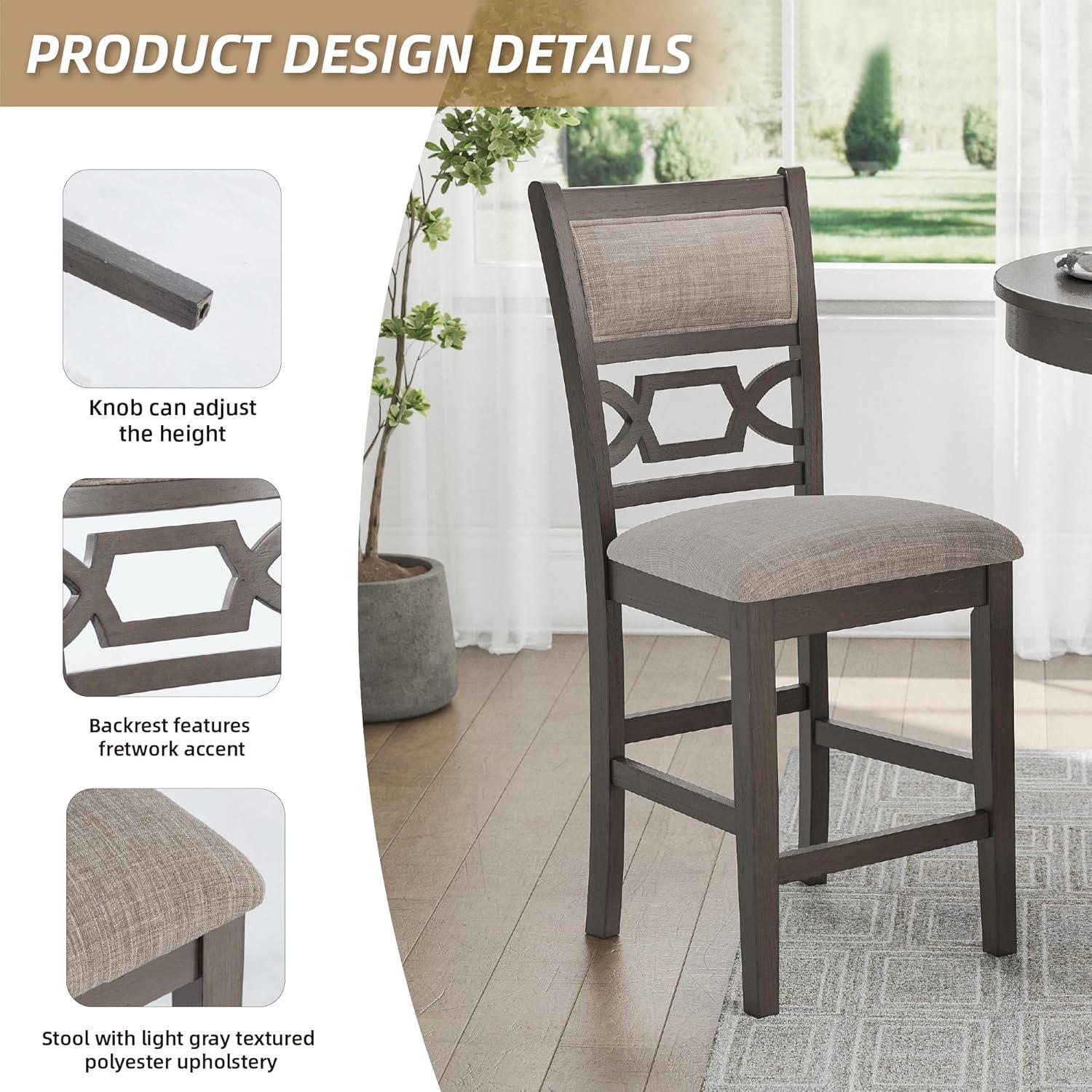 imageSignature Design by Ashley Coviar 5 Piece Counter Height Dining Set Includes Table ampamp 4 Barstools BrownGrey