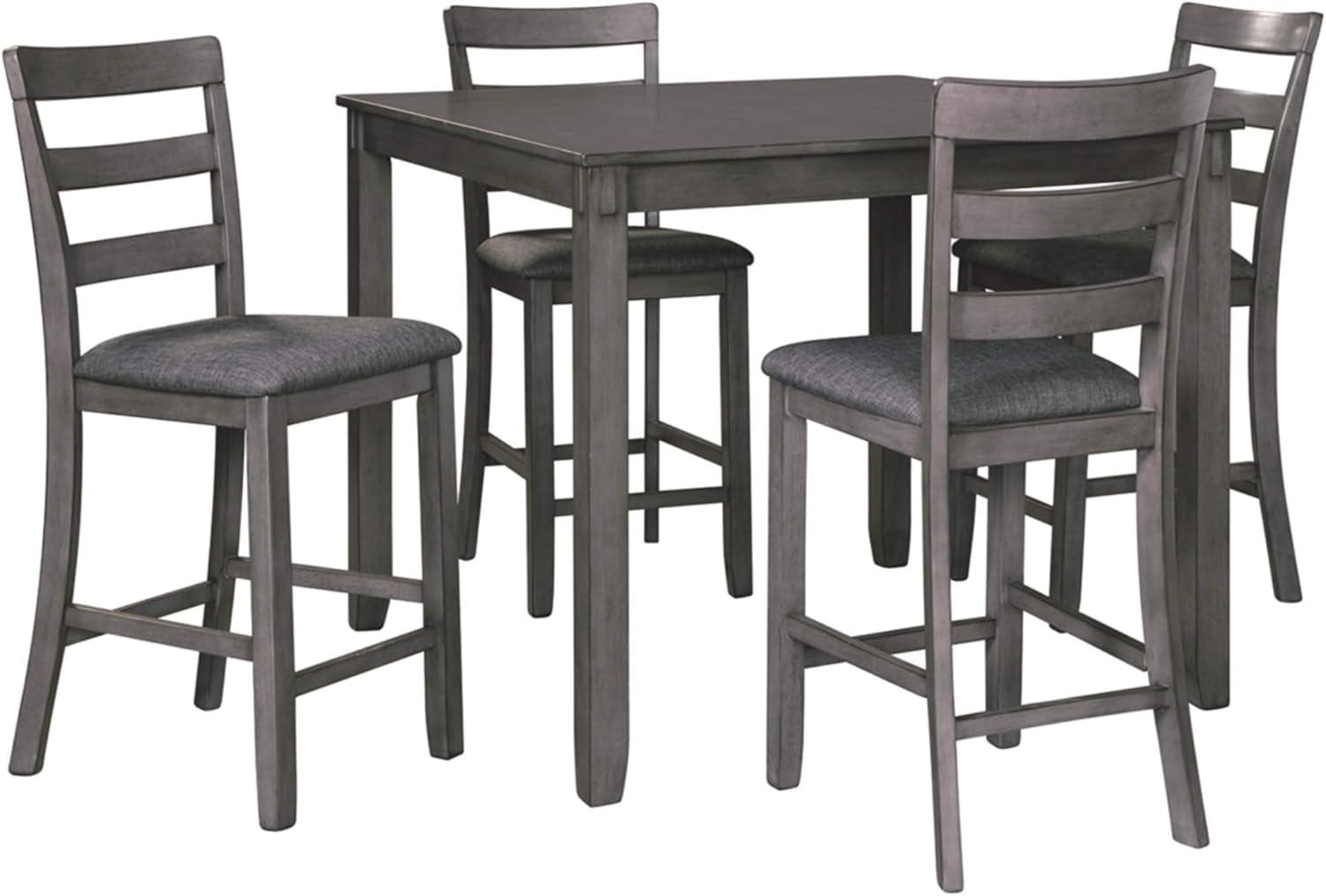 imageSignature Design by Ashley Coviar 5 Piece Counter Height Dining Set Includes Table ampamp 4 Barstools BrownGrey
