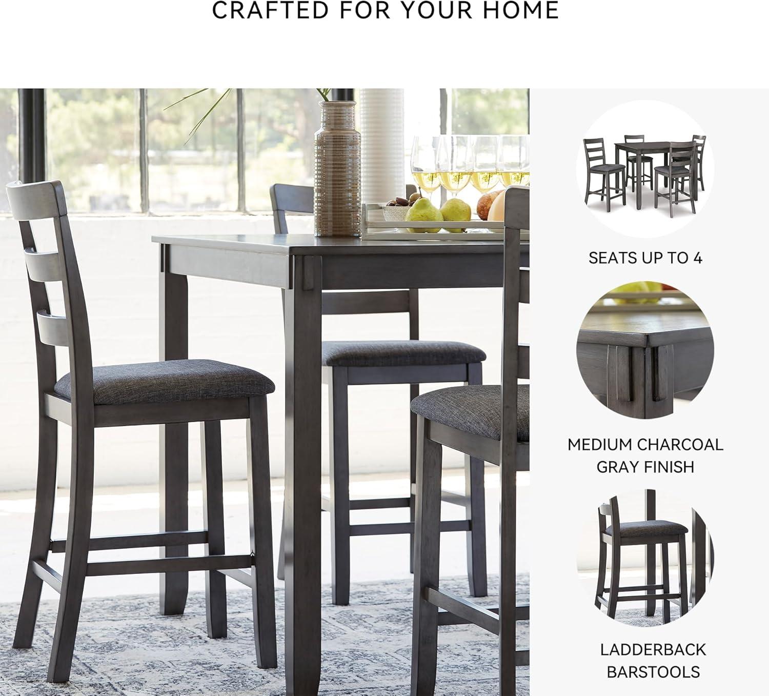 imageSignature Design by Ashley Coviar 5 Piece Counter Height Dining Set Includes Table ampamp 4 Barstools BrownGrey