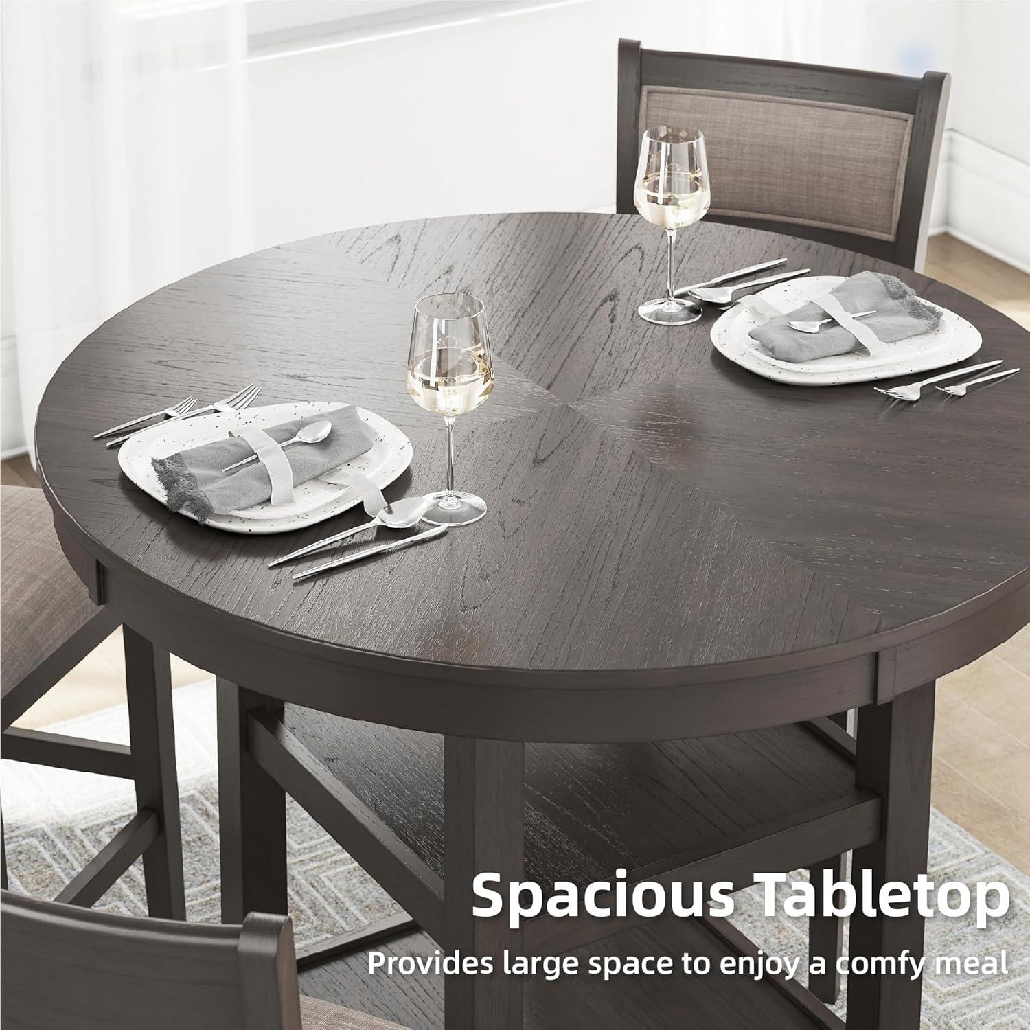 imageSignature Design by Ashley Coviar 5 Piece Counter Height Dining Set Includes Table ampamp 4 Barstools BrownGrey