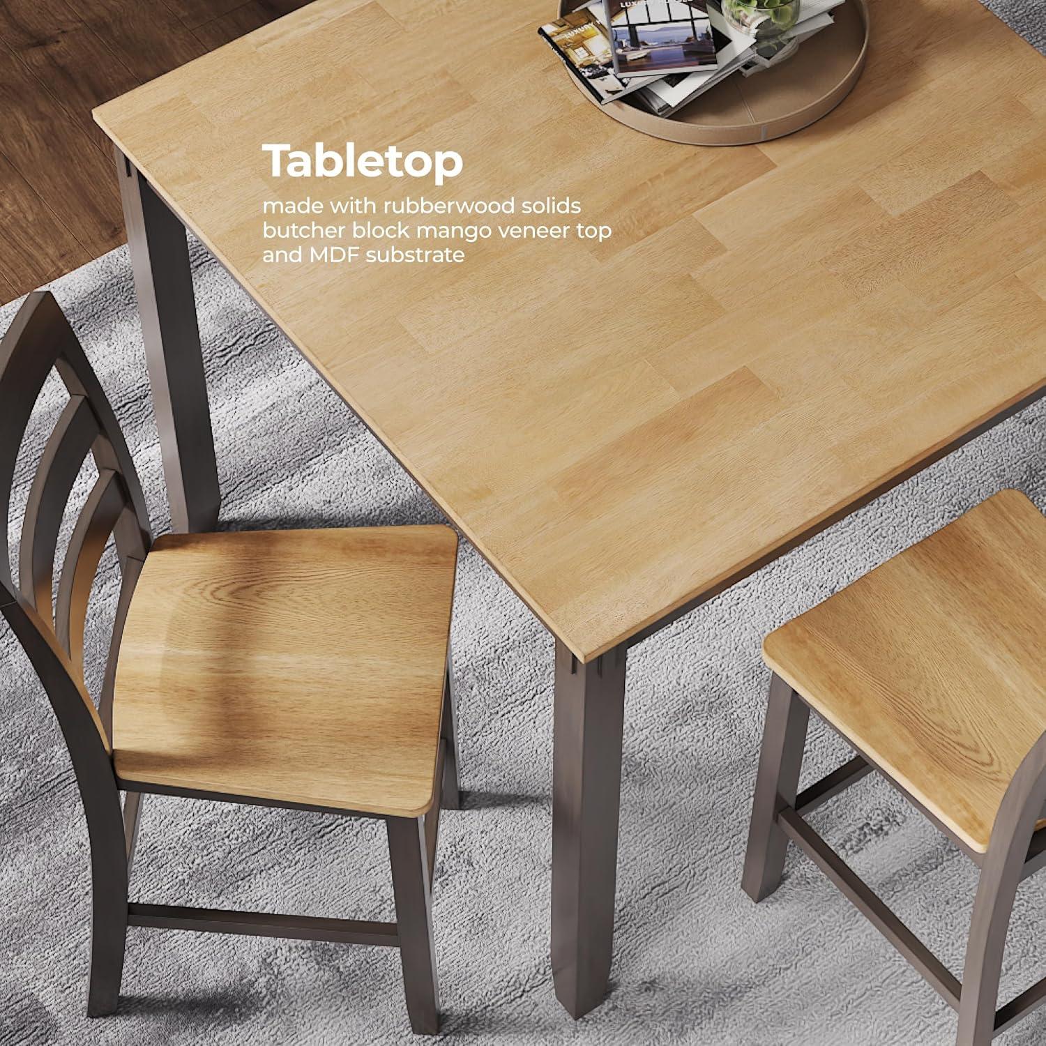 imageSignature Design by Ashley Coviar 5 Piece Counter Height Dining Set Includes Table ampamp 4 Barstools BrownLight Brown Dark Brown