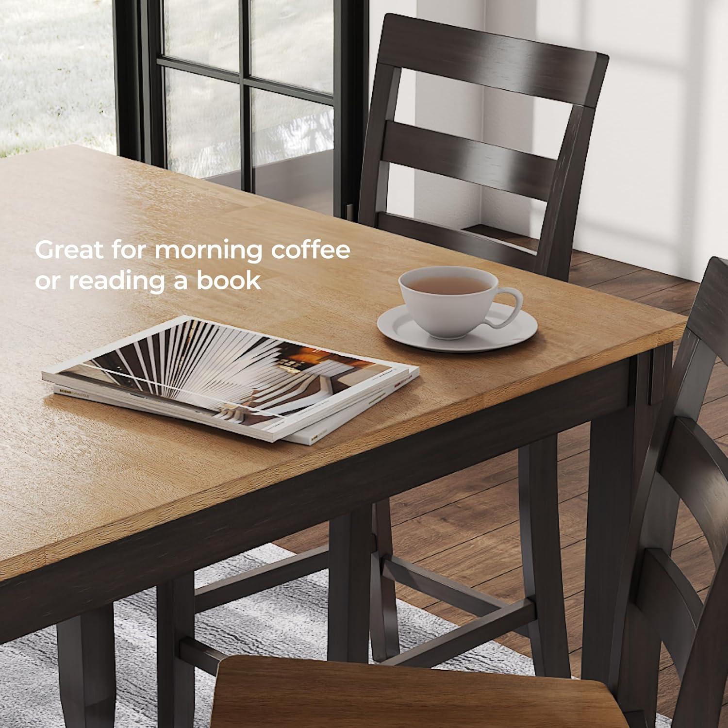 imageSignature Design by Ashley Coviar 5 Piece Counter Height Dining Set Includes Table ampamp 4 Barstools BrownLight Brown Dark Brown