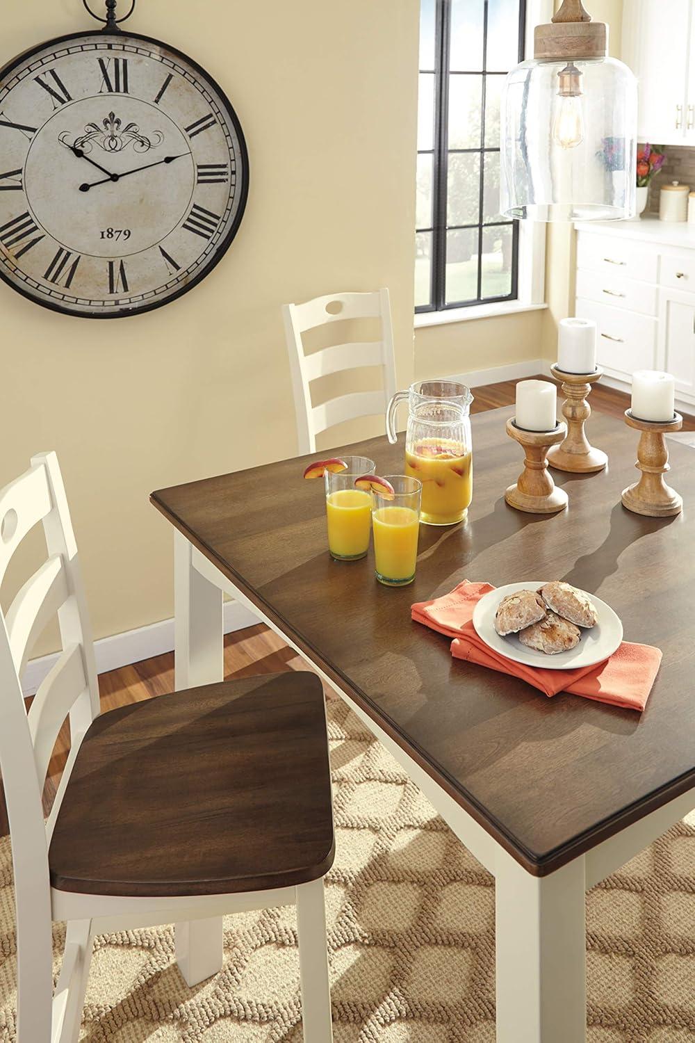 imageSignature Design by Ashley Coviar 5 Piece Counter Height Dining Set Includes Table ampamp 4 Barstools BrownWhite
