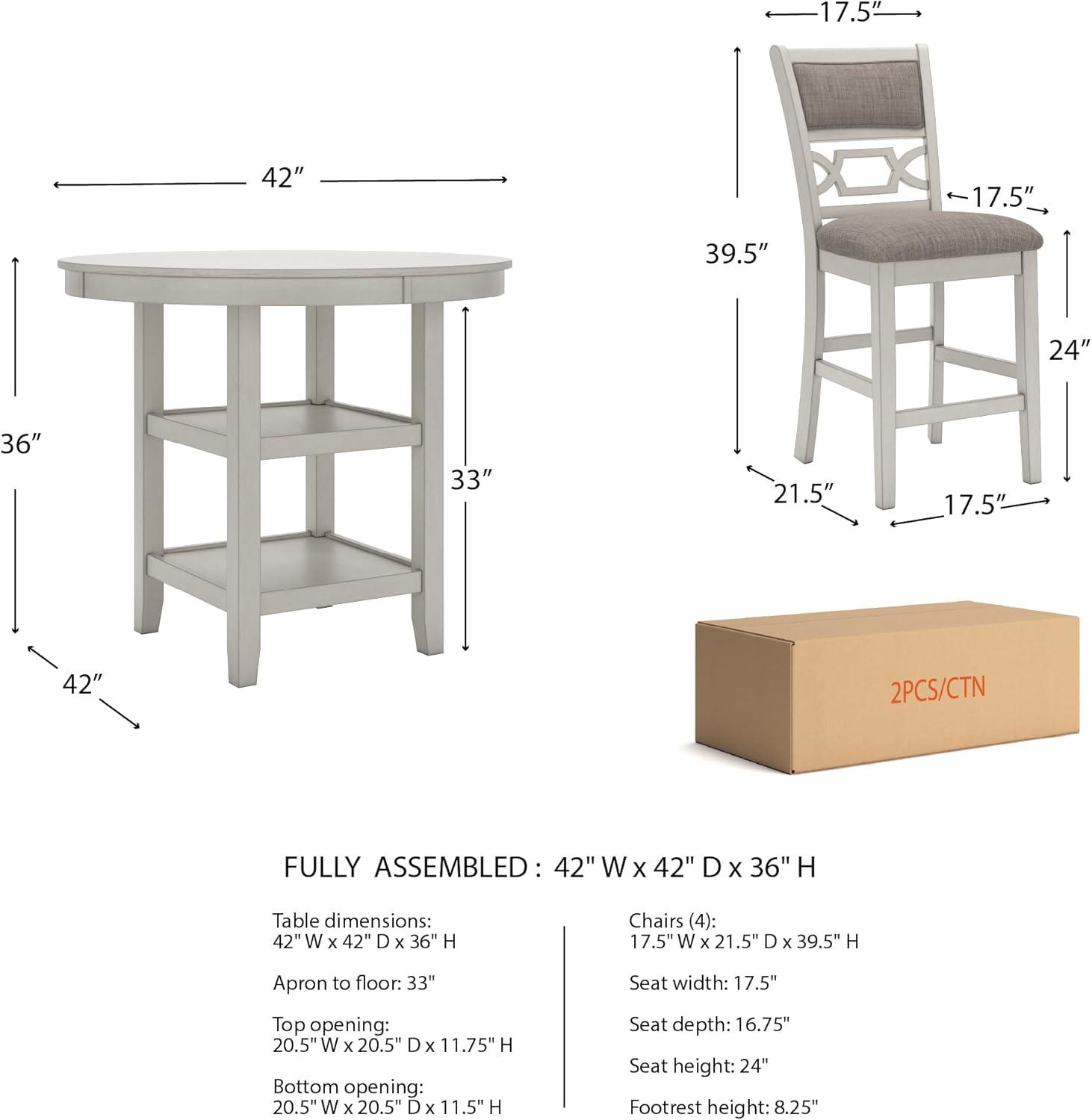 imageSignature Design by Ashley Coviar 5 Piece Counter Height Dining Set Includes Table ampamp 4 Barstools BrownWhite
