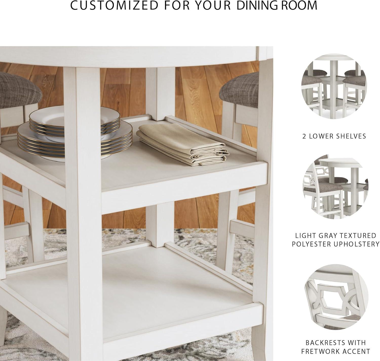 imageSignature Design by Ashley Coviar 5 Piece Counter Height Dining Set Includes Table ampamp 4 Barstools BrownWhite