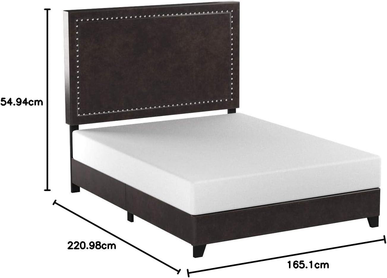 imageSignature Design by Ashley Dolante Contemporary Faux Leather Upholstered Platform Bed Queen BrownBrown