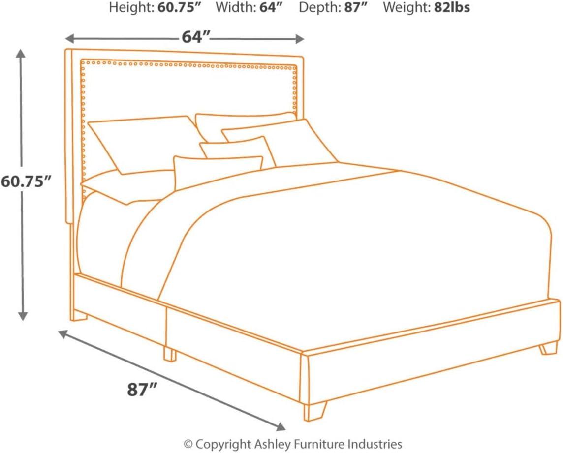 imageSignature Design by Ashley Dolante Contemporary Faux Leather Upholstered Platform Bed Queen BrownBrown
