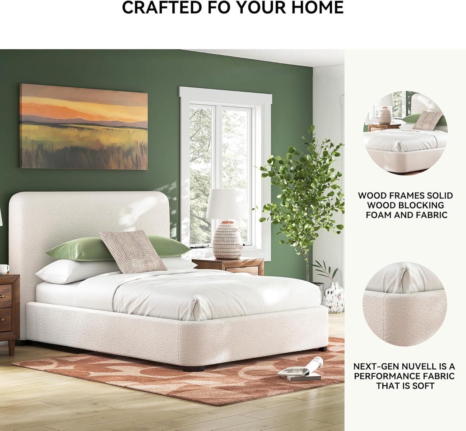 imageSignature Design by Ashley Dolante Modern Farmhouse ButtonTufted Upholstered Platform Bed King BeigeBeige