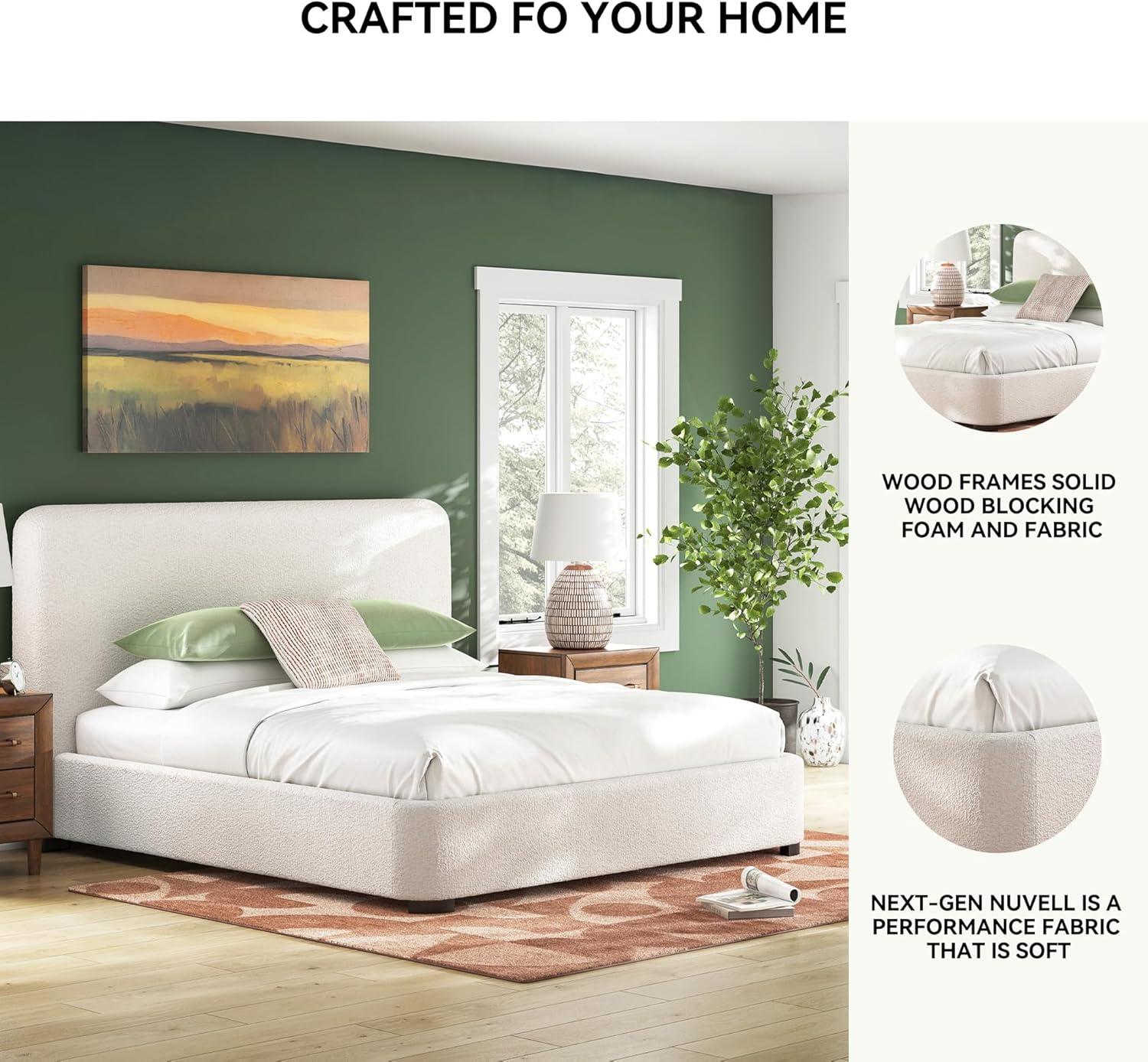 imageSignature Design by Ashley Dolante Modern Farmhouse ButtonTufted Upholstered Platform Bed King BeigeBeige