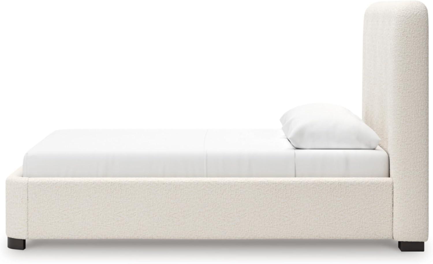 imageSignature Design by Ashley Dolante Modern Farmhouse ButtonTufted Upholstered Platform Bed King BeigeBeige