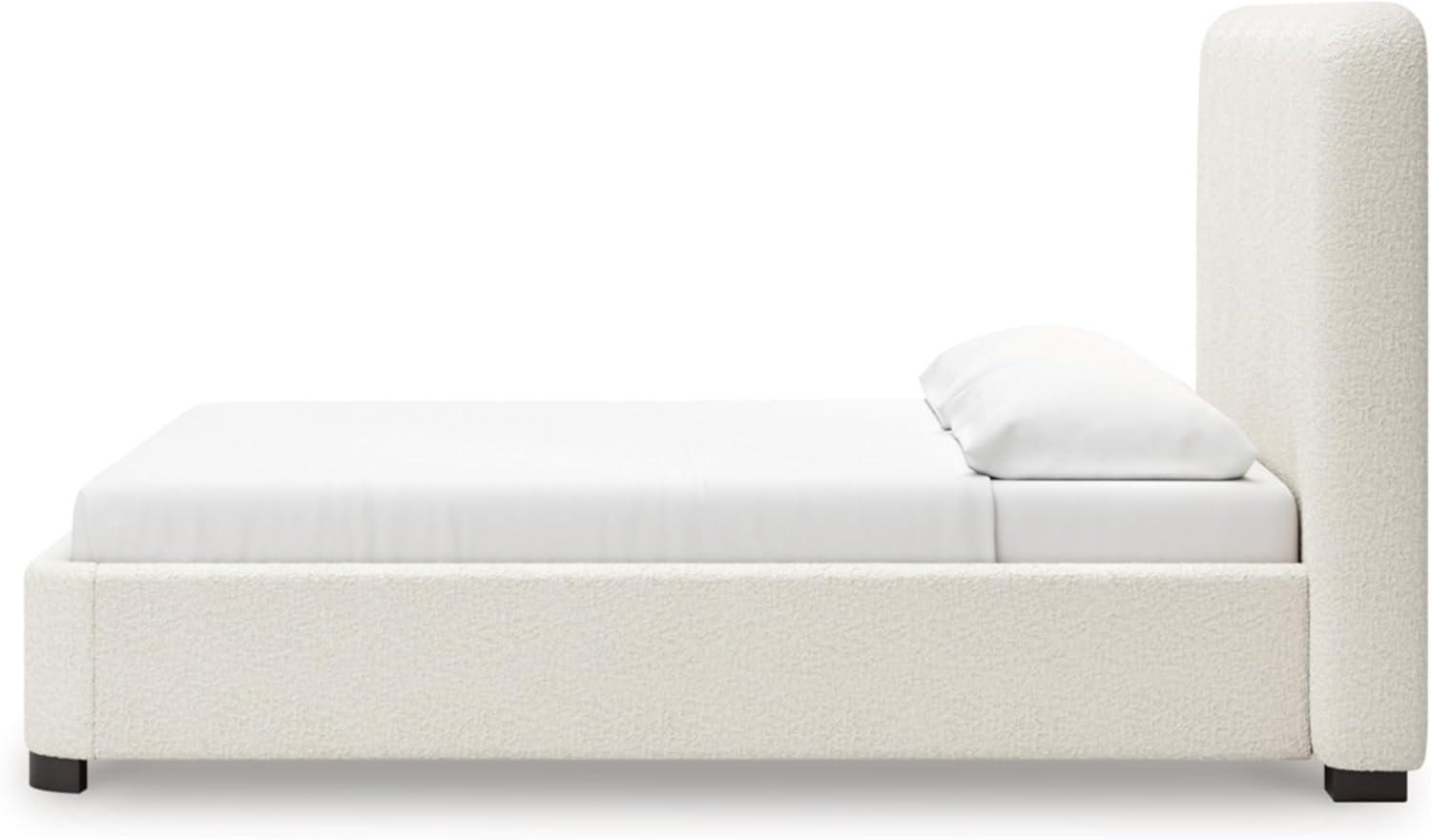 imageSignature Design by Ashley Dolante Modern Farmhouse ButtonTufted Upholstered Platform Bed King BeigeBeige