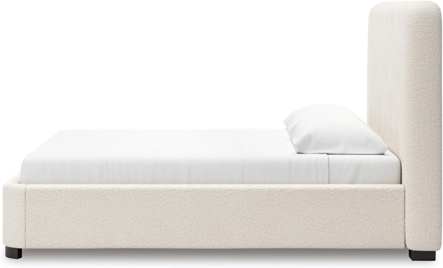imageSignature Design by Ashley Dolante Modern Farmhouse ButtonTufted Upholstered Platform Bed King BeigeBeige
