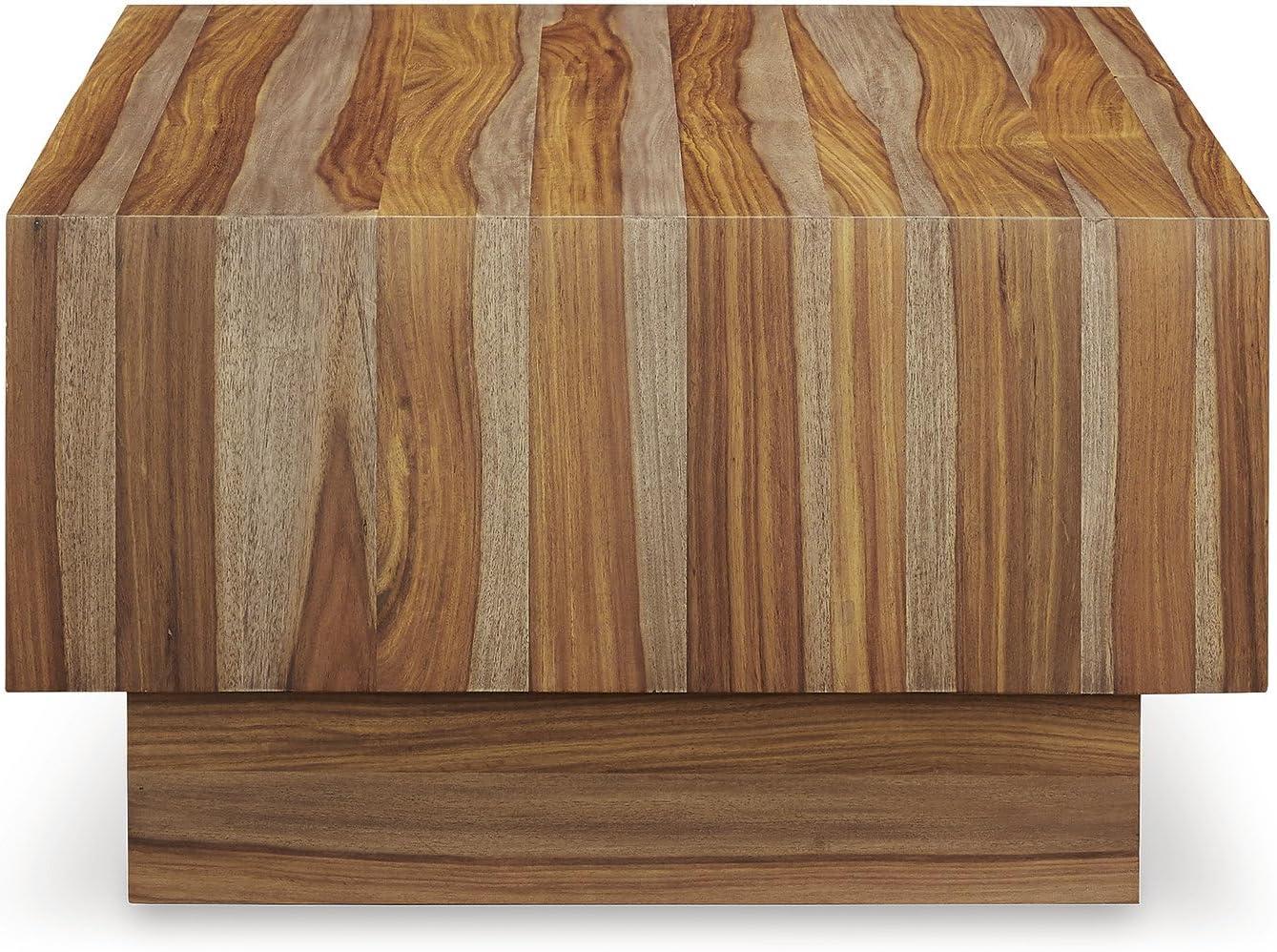 imageSignature Design by Ashley Dressonni Rustic Coffee Table with 1 Open Lower Shelf Light Brown