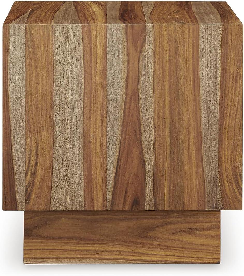 imageSignature Design by Ashley Dressonni Rustic End Table with 2 Open Shelves Light Brown