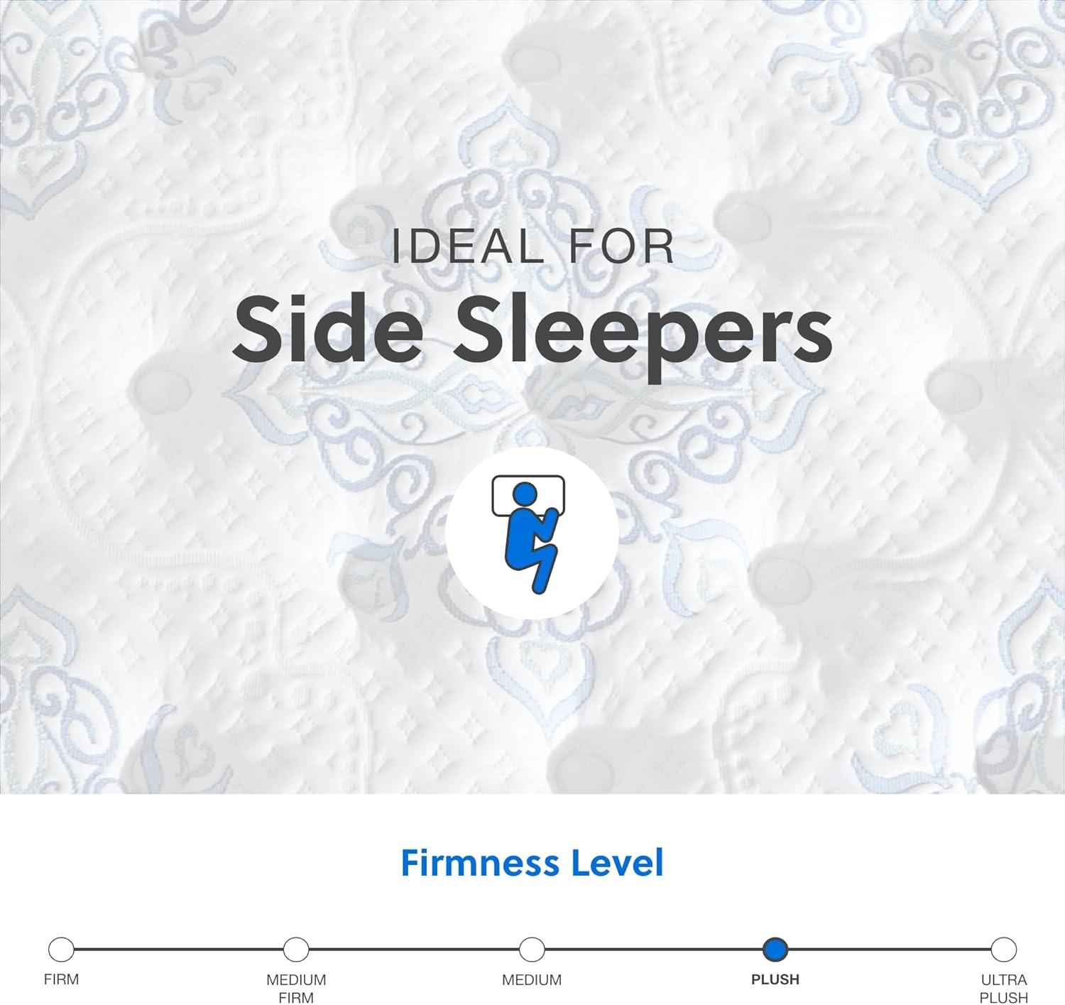 imageSignature Design by Ashley Full Size Augusta2 Mattress 12 Inch Euro Pillow Top Hybrid Mattress with Lumbar Support Gel Memory Foam Fiberglass Free Mattress In A BoxQueen