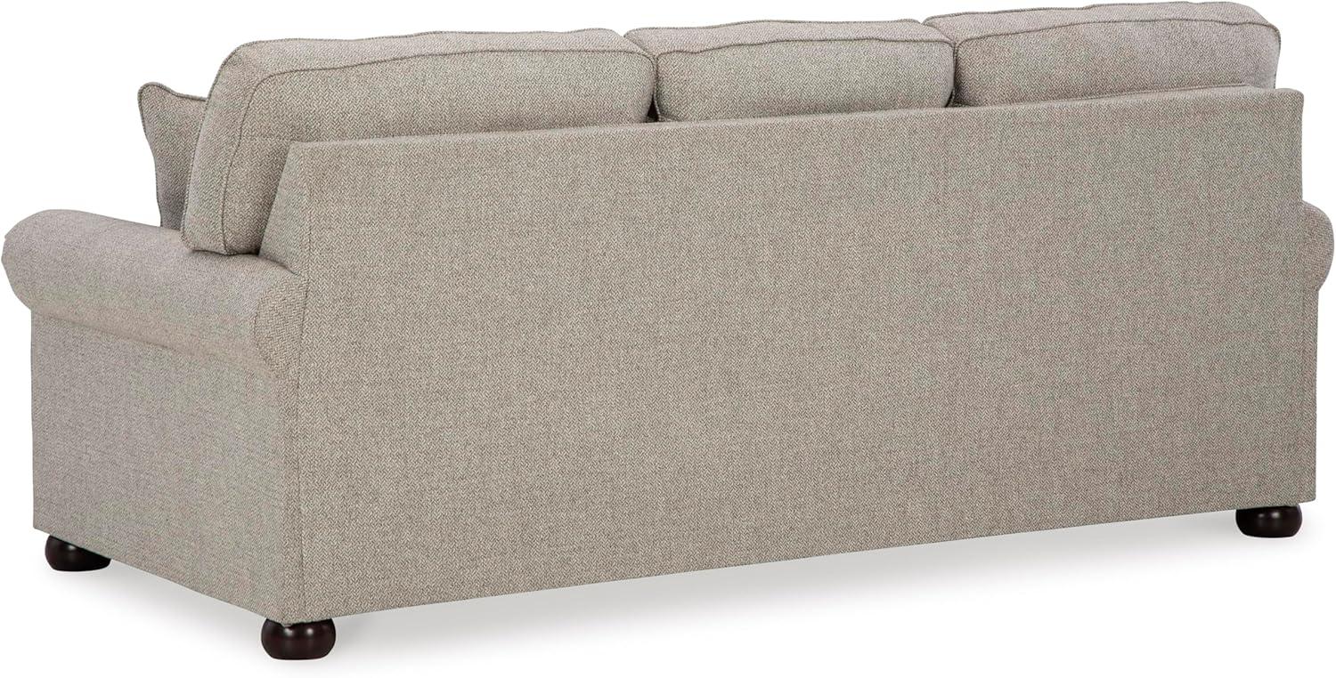 imageSignature Design by Ashley Gaelon Transitional 2in1 Sofa Sleeper with Folding Gel Memory Foam Mattress Nailheads and 2 Accent Pillows Queen BeigeSofa