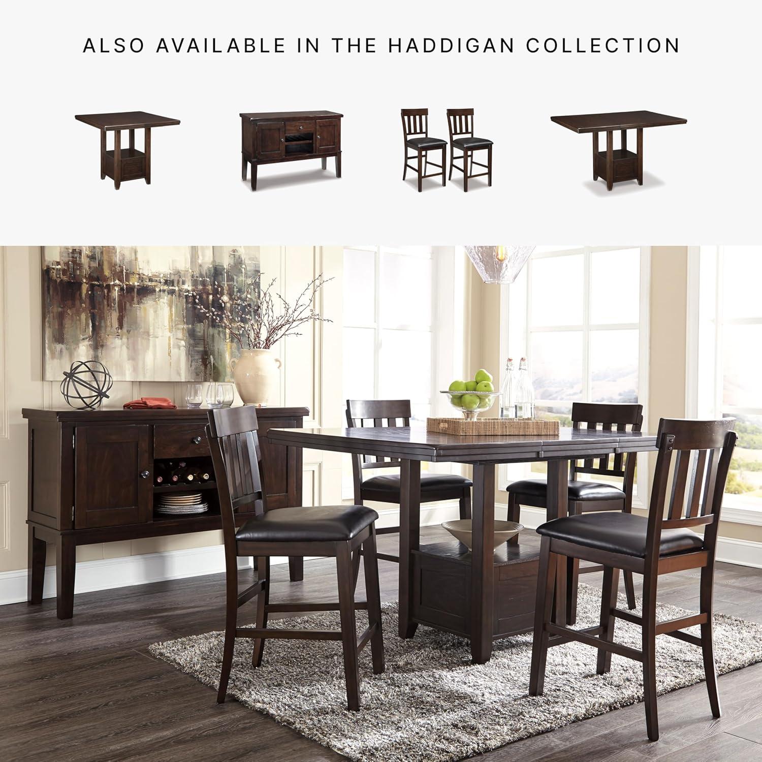 imageSignature Design by Ashley Haddigan 24quot Counter Height Upholstered Barstool 2 Count Dark BrownDark Brown