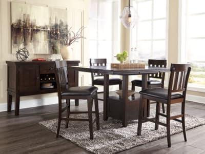 imageSignature Design by Ashley Haddigan Traditional Rectangular 36quot Counter Height Dining Extension Table Dark BrownDark Brown