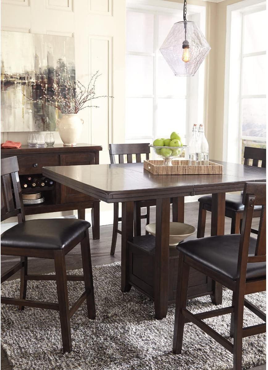 imageSignature Design by Ashley Haddigan Traditional Rectangular 36quot Counter Height Dining Extension Table Dark BrownDark Brown