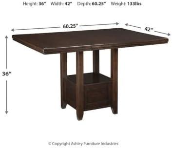 imageSignature Design by Ashley Haddigan Traditional Rectangular 36quot Counter Height Dining Extension Table Dark BrownDark Brown