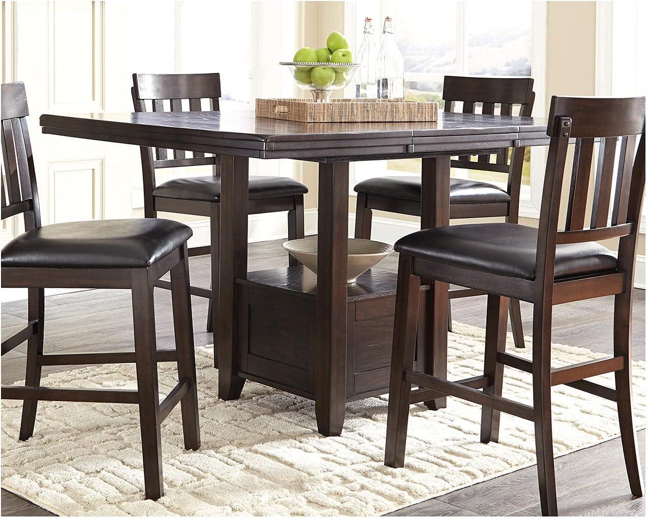 imageSignature Design by Ashley Haddigan Traditional Rectangular 36quot Counter Height Dining Extension Table Dark BrownDark Brown