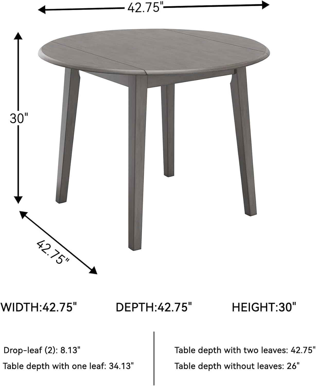 imageSignature Design by Ashley Hammis Round Dining Room Drop Leaf Table Dark BrownGrey