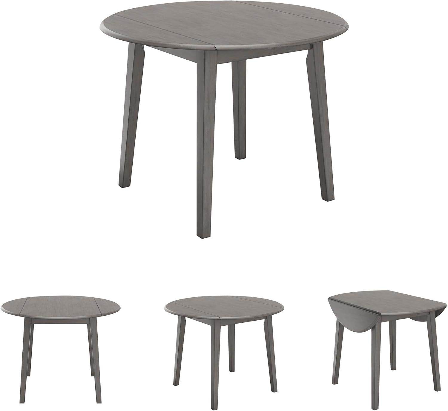 imageSignature Design by Ashley Hammis Round Dining Room Drop Leaf Table Dark BrownGrey