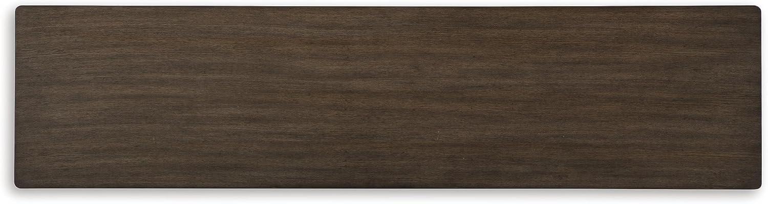 imageSignature Design by Ashley Hannodream Modern Sofa Table with Architectural Geometry Design Dark Brown