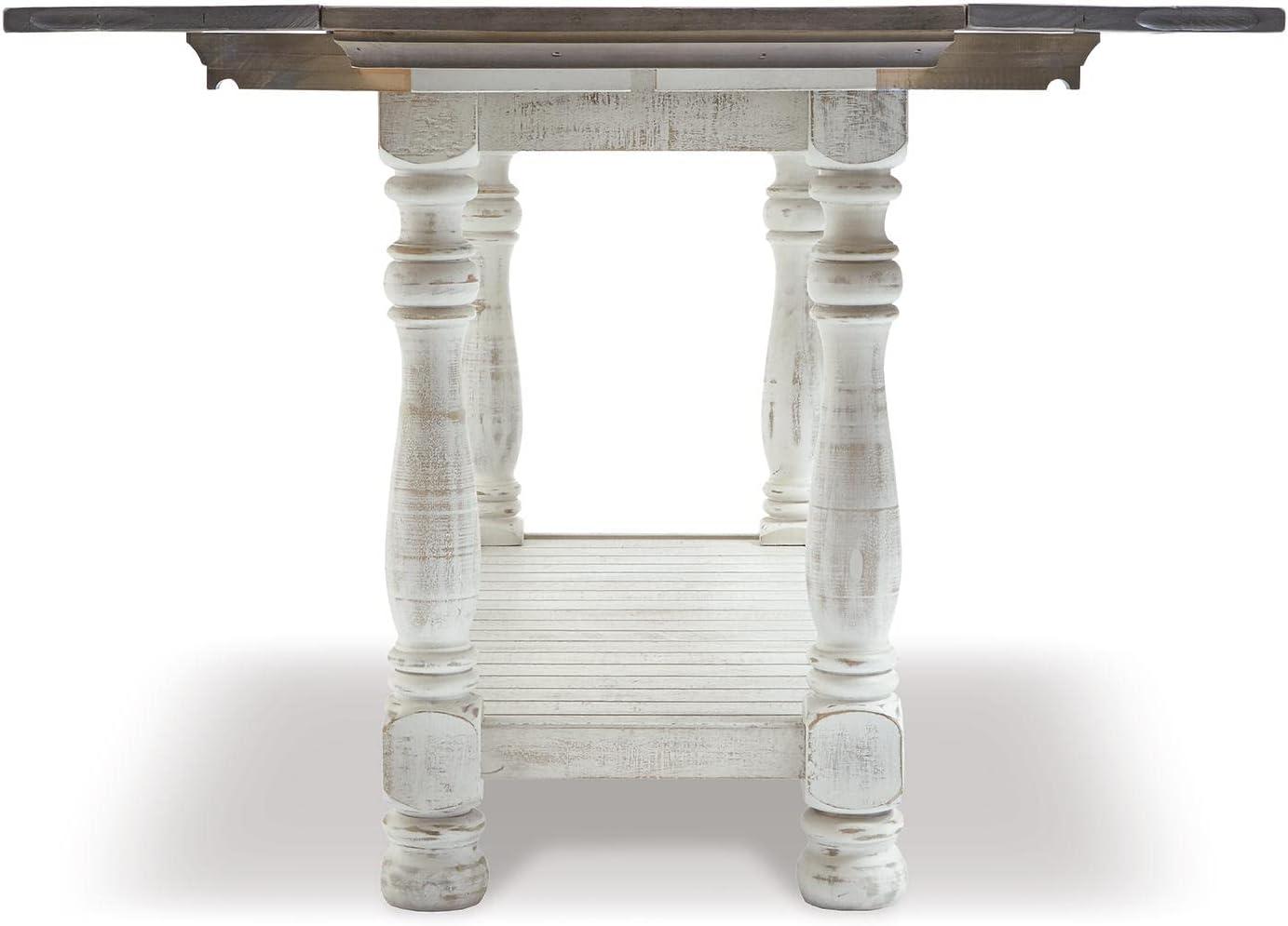 imageSignature Design by Ashley Havalance Farmhouse Rectangular Coffee Table Gray ampamp White with Weathered FinishFlip Top Sofa Table