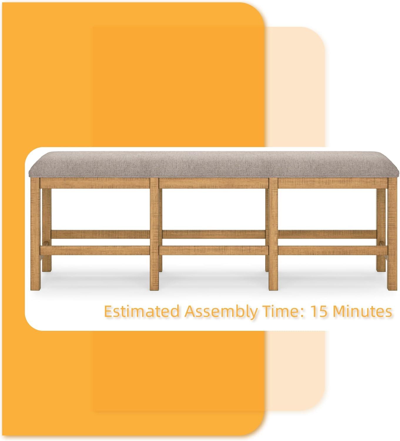 imageSignature Design by Ashley Havonplane 72quot Counter Height Dining Bench Brown