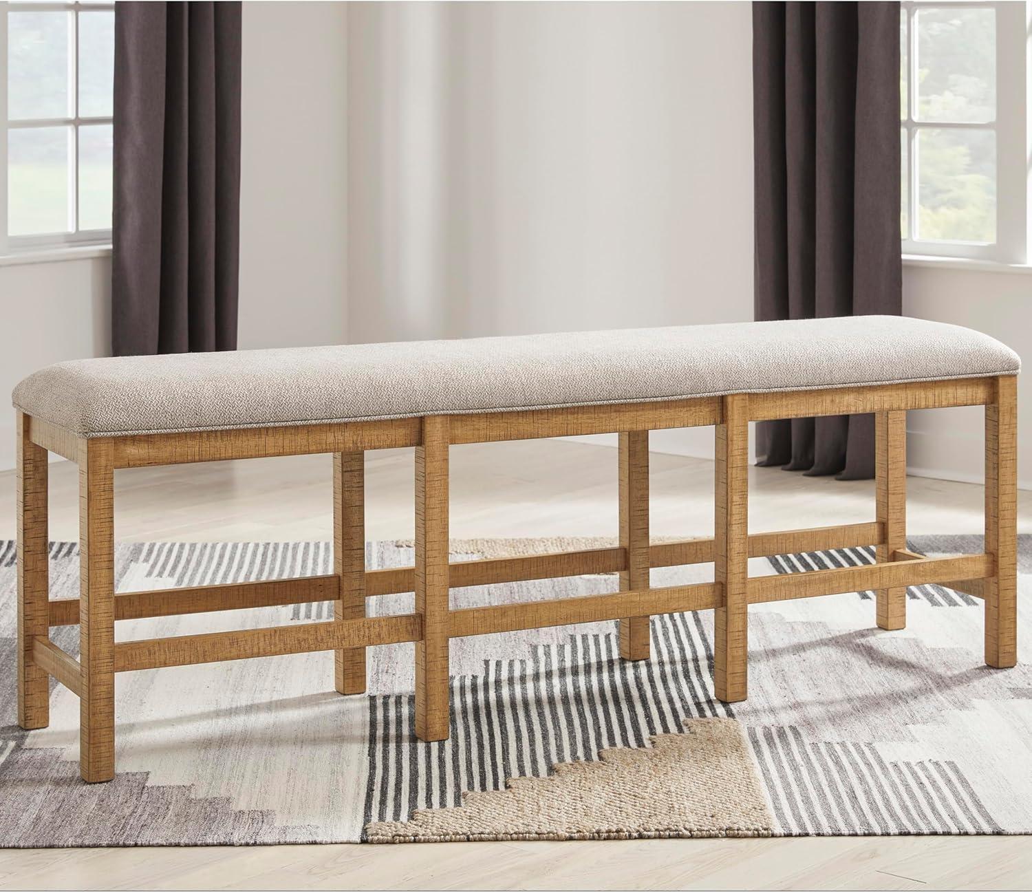 imageSignature Design by Ashley Havonplane 72quot Counter Height Dining Bench Brown